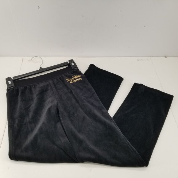 JUICY COUTURE TRACKSUIT  Rhinestones Black  VELOUR SIZE 8/10 - Picture 4 of 16